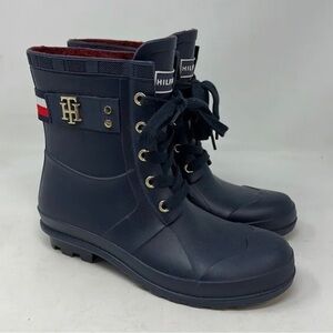Tommy Hilfiger Toniee Women's Size 7 Navy Blue Pull On Rain Boot